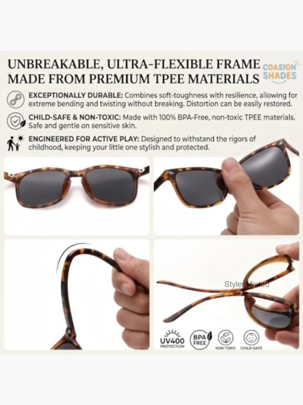 Polarized Kids Sunglasses UV 400 Protection for Boys Girls Ages 3-12